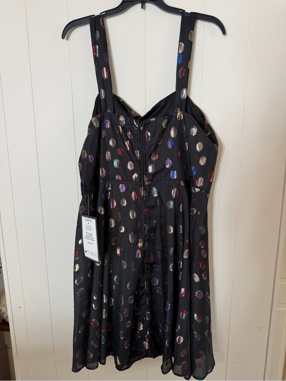 Women’s Black Multi-Color Polka Dot Party Dress